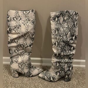Animal Print Boots - Size 6